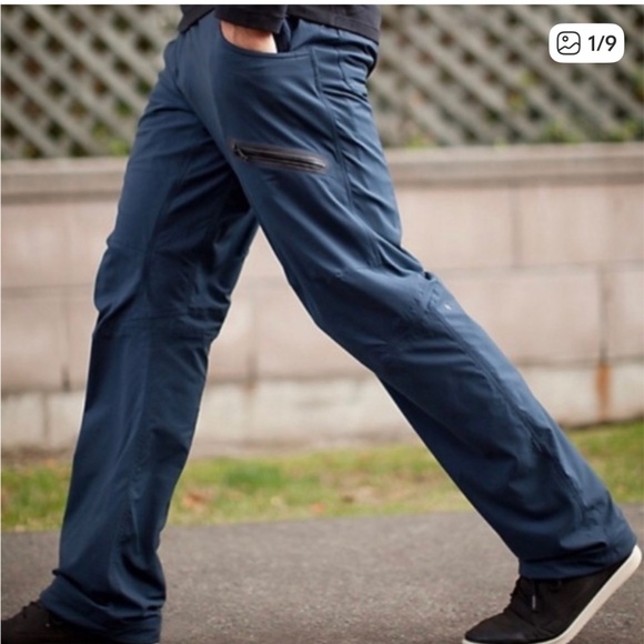 Lululemon Dance Studio Pants Mens M Navy Track Pants Run Gym Pockets Pickleball - Picture 1 of 14